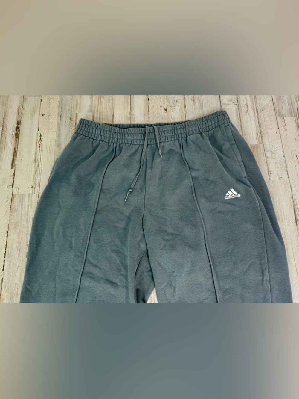 Adidas Women’s 1X Climalite Sweatpants Gray Elastic Waist - Picture 2 of 9